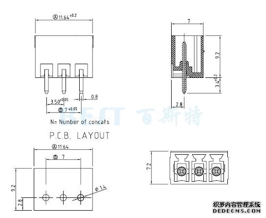 接線端子F83-5-3.5 180° 接線端子F83-5-3.5 180°
